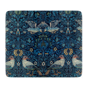 William Morris Blå Fåglar Blommig Gobeläng Klassis