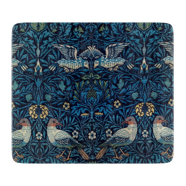 William Morris Blå Fåglar Blommig Gobeläng Klassis (Framsidan)