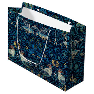 William Morris Blå Fåglar Blommig Gobeläng Klassis