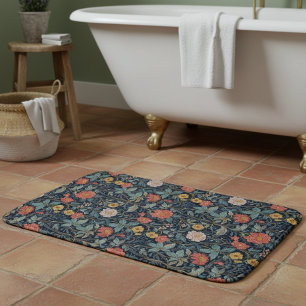 William Morris Blå Teal Arts & Crafts Blommig Badrumsmatta