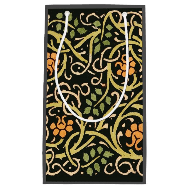 William Morris Black Blommigt Art Print Design (Framsidan)