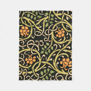William Morris Black Blommigt Art Print Design Fleecefilt