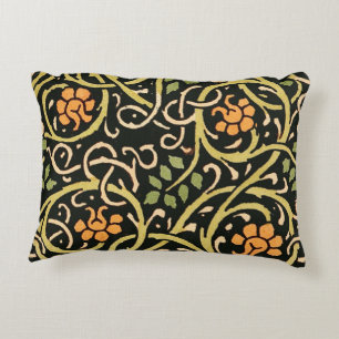 William Morris Black Blommigt Art Print Design Prydnadskudde