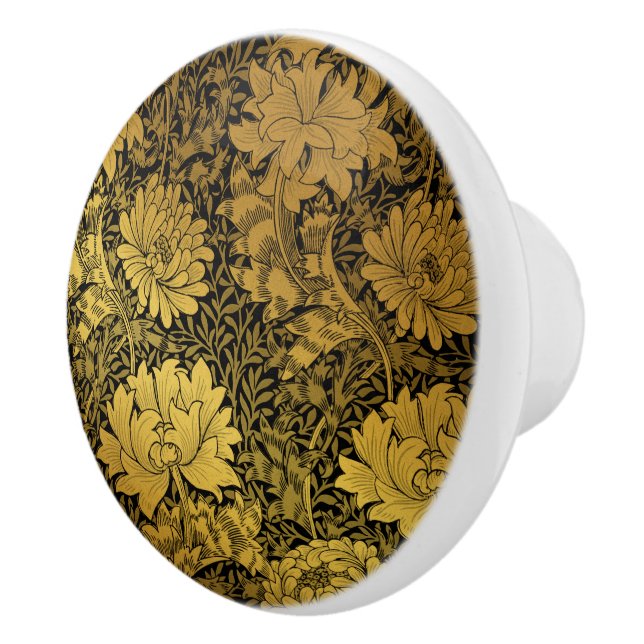 William Morris Black och Guld Blommönster Knopp (Höger)