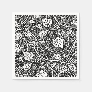 William Morris Black White Grape Vine Pappersservett