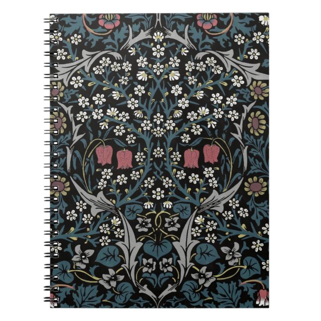 William Morris Blackthorn Blommigt Art nouveau Anteckningsbok (Framsidan)