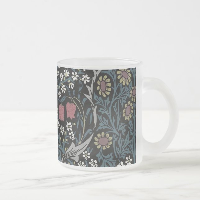 William Morris Blackthorn Blommigt Art nouveau Frostad Glasmugg (Höger)