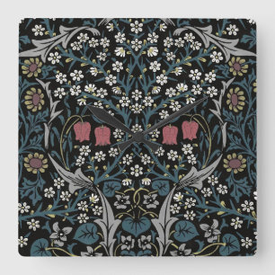 William Morris Blackthorn Blommigt Art nouveau Fyrkantig Klocka