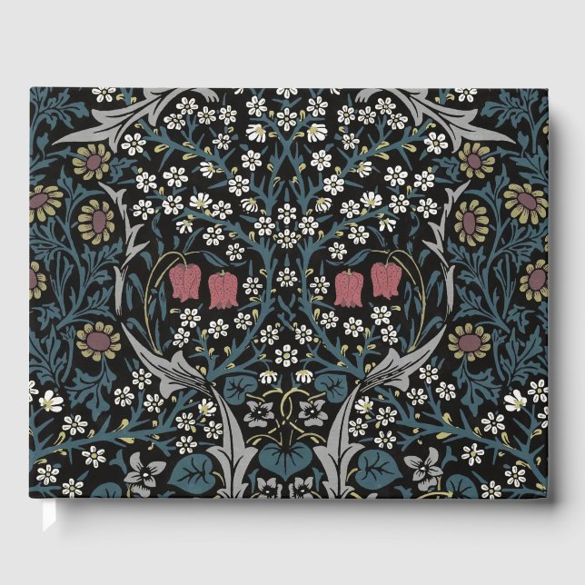 William Morris Blackthorn Blommigt Art nouveau Gästböcker (Framsida)