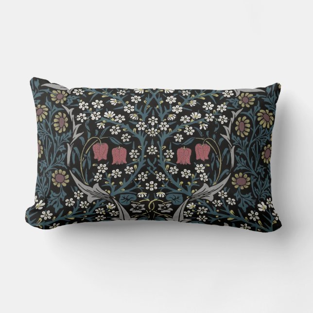 William Morris Blackthorn Blommigt Art nouveau Lumbarkudde (Framsida)