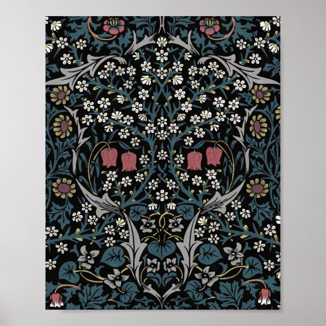 William Morris Blackthorn Blommigt Art nouveau Poster (Framsidan)