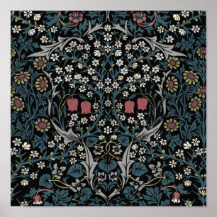 William Morris Blackthorn Blommigt Art nouveau Poster