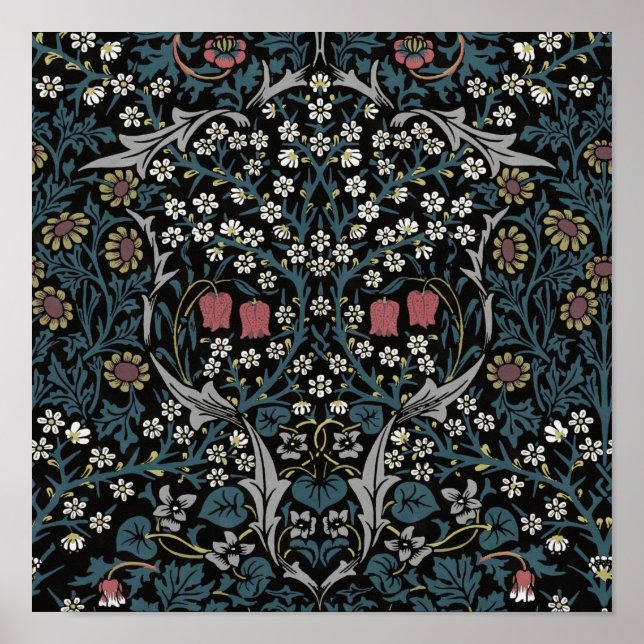 William Morris Blackthorn Blommigt Art nouveau Poster (Framsidan)