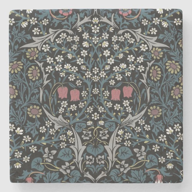William Morris Blackthorn Blommigt Art nouveau Stenunderlägg (Framsidan)