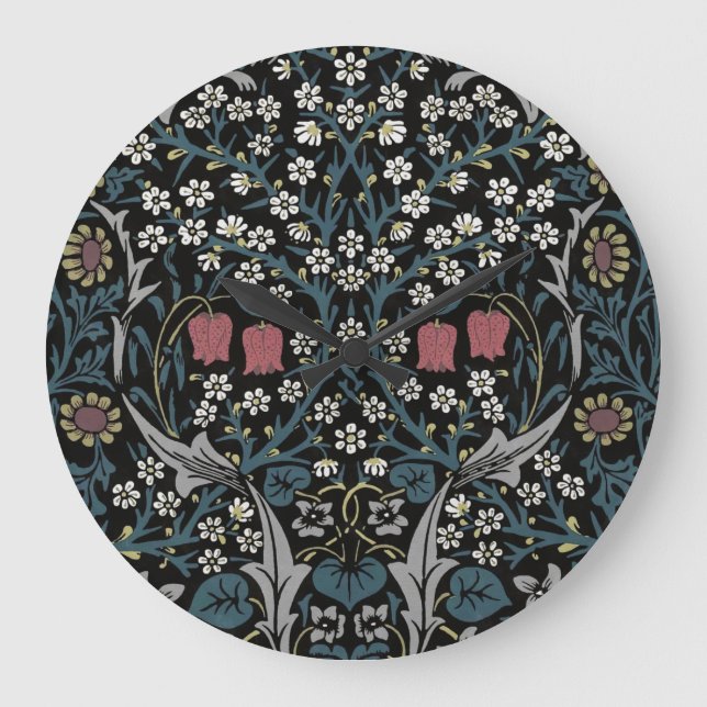 William Morris Blackthorn Blommigt Art nouveau Stor Klocka (Framsida)