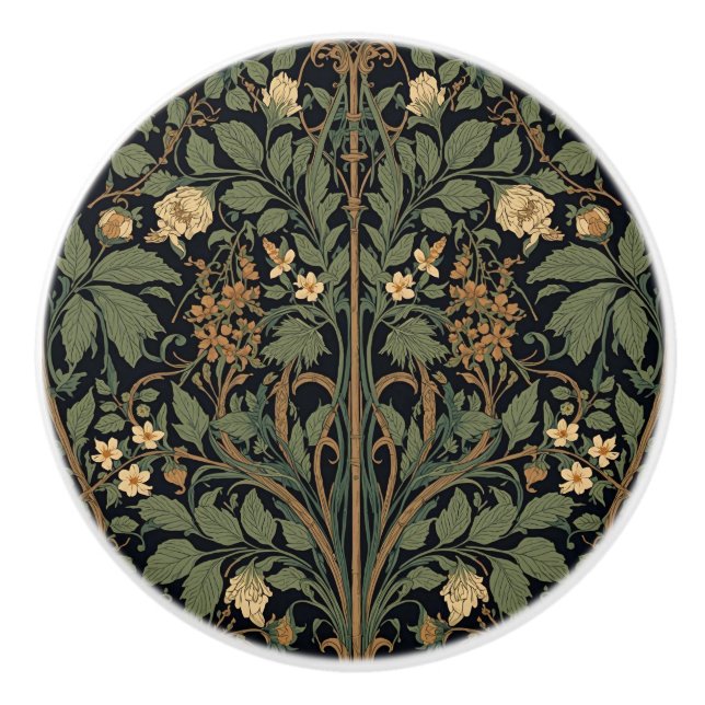 William Morris Blackthorn Floral Art Nouveau  Knopp (Framsidan)