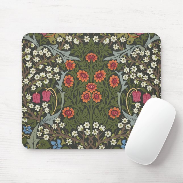 William Morris Blackthorn Garden Flower Klassiker Musmatta (Med mus)