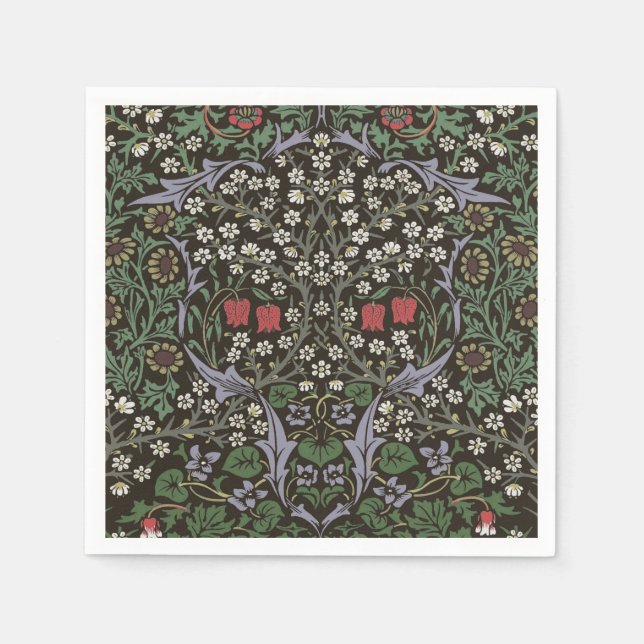 William Morris Blackthorn Tapestry Blommigt Pappersservett (Framsidan)