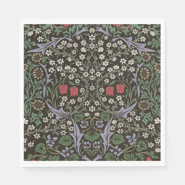 William Morris Blackthorn Tapestry Blommigt Pappersservett (Framsidan)