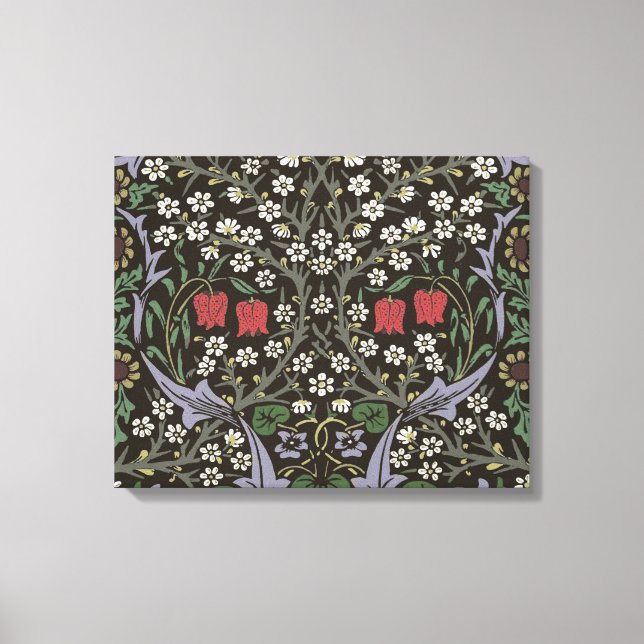 William Morris Blackthorn Tapet Blommig Canvastryck (Framsida)