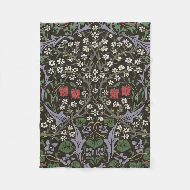 William Morris Blackthorn Tapet Blommig Fleecefilt (Framsidan)