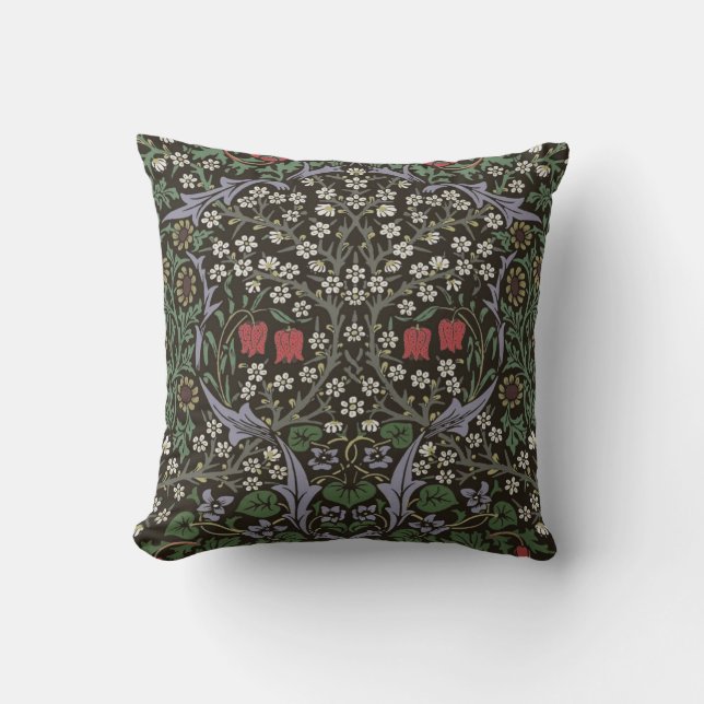 William Morris Blackthorn Tapet Blommig Kudde (Framsida)