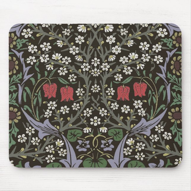William Morris Blackthorn Tapet Blommig Musmatta (Framsidan)
