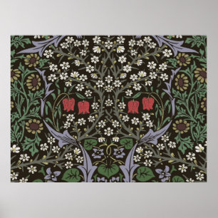 William Morris Blackthorn Tapet Blommig Poster