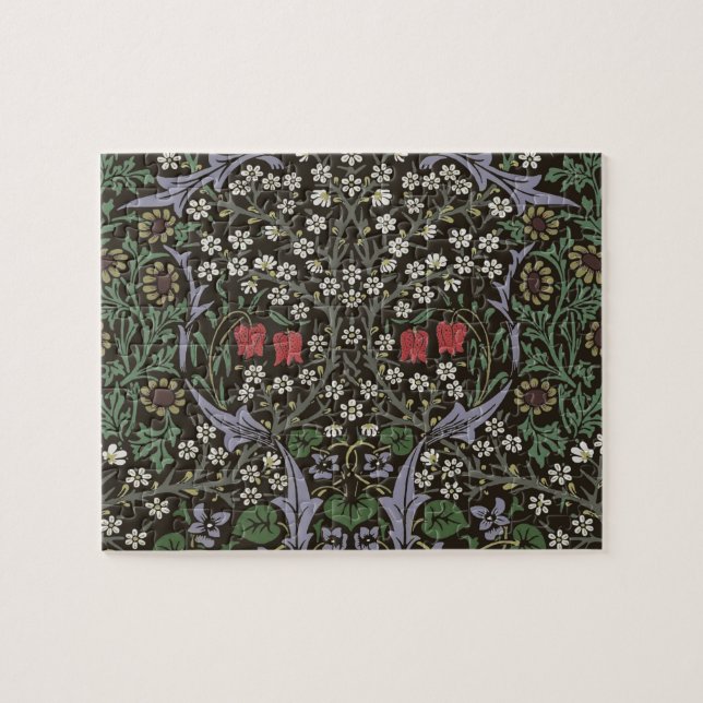 William Morris Blackthorn Tapet Blommig Pussel (Horisontell)