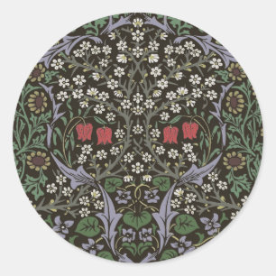 William Morris Blackthorn Tapet Blommig Runt Klistermärke
