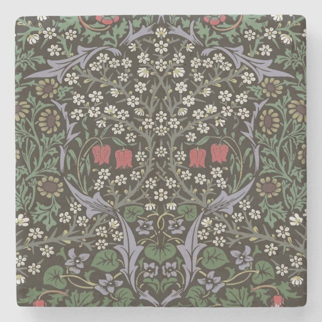 William Morris Blackthorn Tapet Blommig Underlägg Sten (Framsidan)