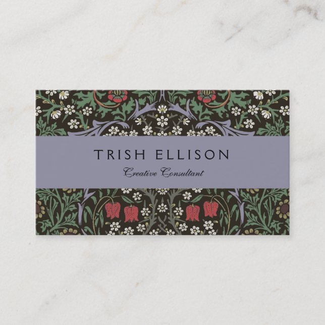 William Morris Blackthorn Tapet Blommig Visitkort (Framsida)