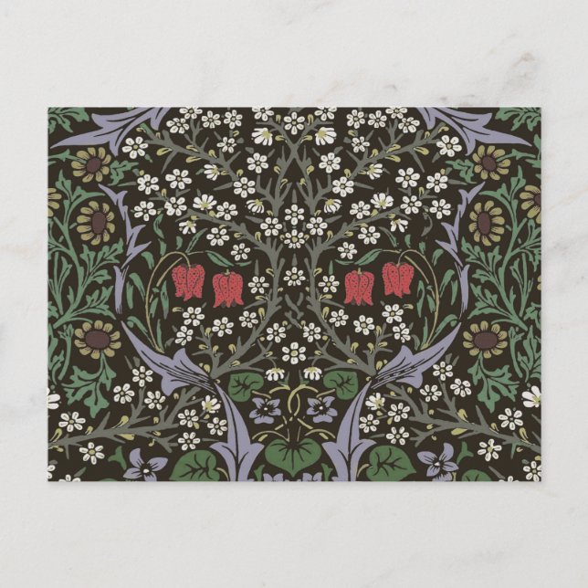 William Morris Blackthorn Tapet Blommig Vykort (Framsida)