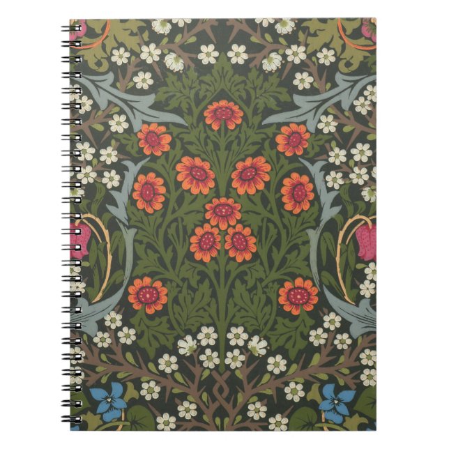 William Morris Blackthorn Trädgårdsblomma Klassike Anteckningsbok (Framsidan)
