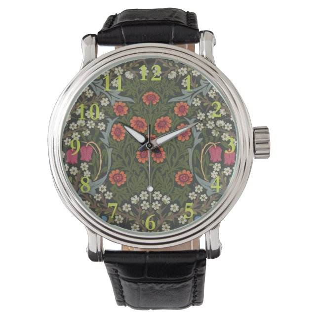 William Morris Blackthorn Trädgårdsblomma Klassike Armbandsur (Framsida)