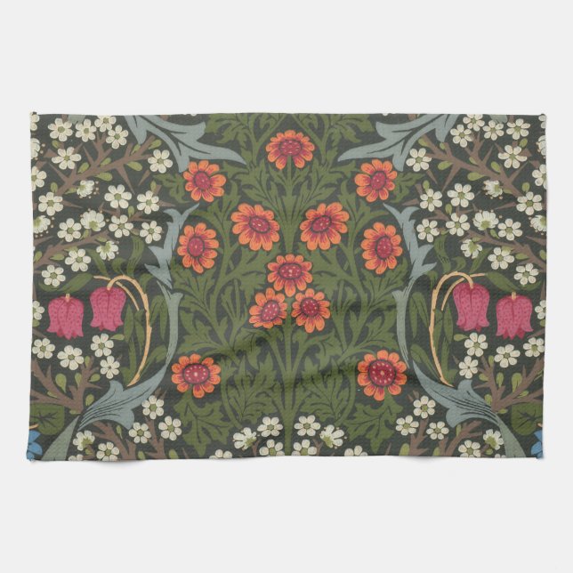 William Morris Blackthorn Trädgårdsblomma Klassike Kökshandduk (Horisontell)