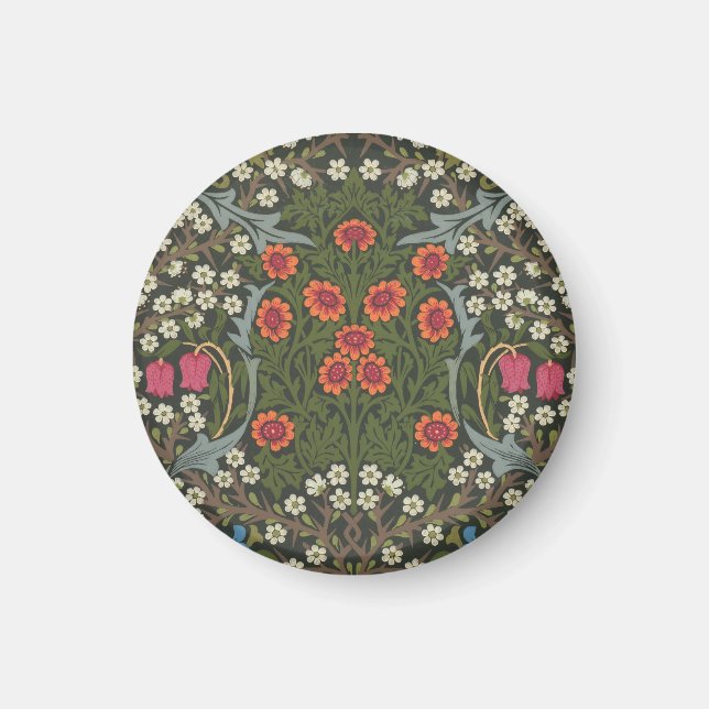 William Morris Blackthorn Trädgårdsblomma Klassike Magnet (Framsidan)