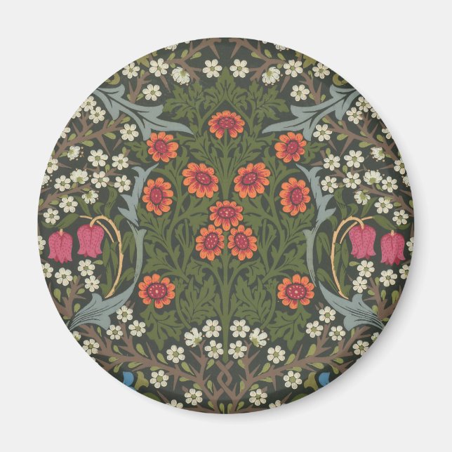 William Morris Blackthorn Trädgårdsblomma Klassike Magnet (Framsidan)