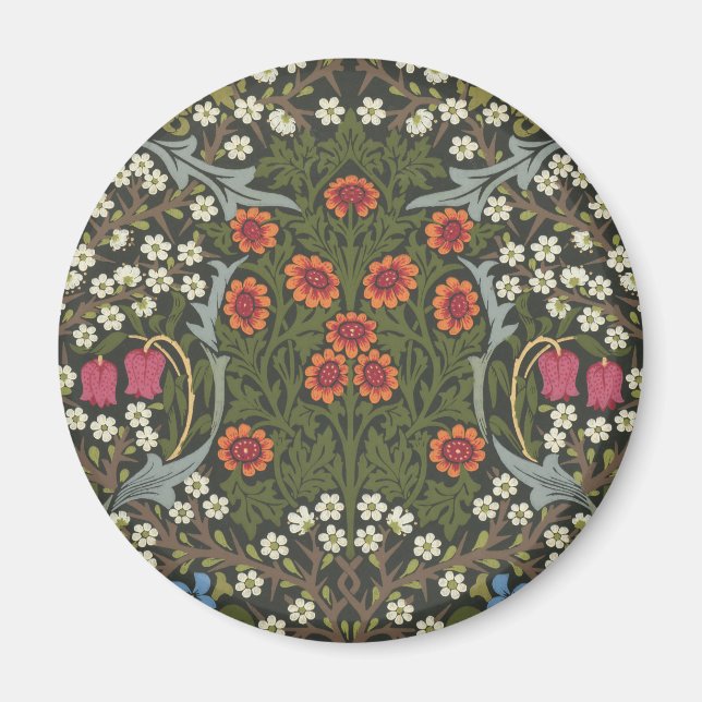 William Morris Blackthorn Trädgårdsblomma Klassike Magnet (Framsidan)