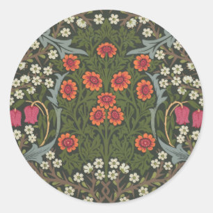 William Morris Blackthorn Trädgårdsblomma Klassike Runt Klistermärke