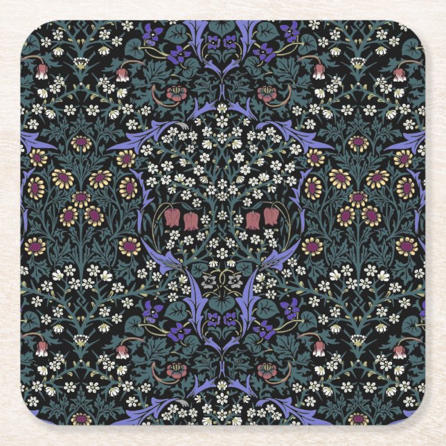 William Morris Blackthorn viktoriansk tapet Underlägg Papper Kvadrat (Framsidan)