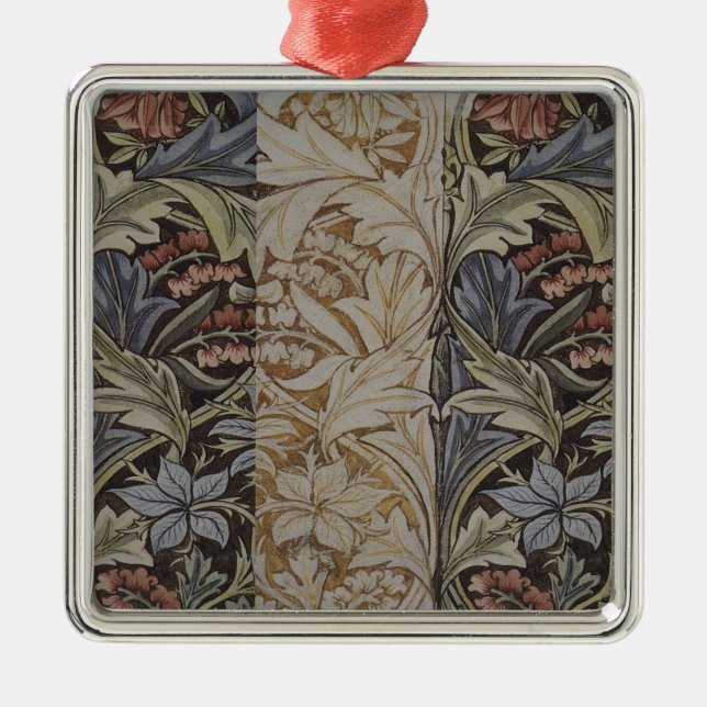 William Morris Blåklocka Tapet Botanisk Klassiker Julgransprydnad Metall (Framsidan)
