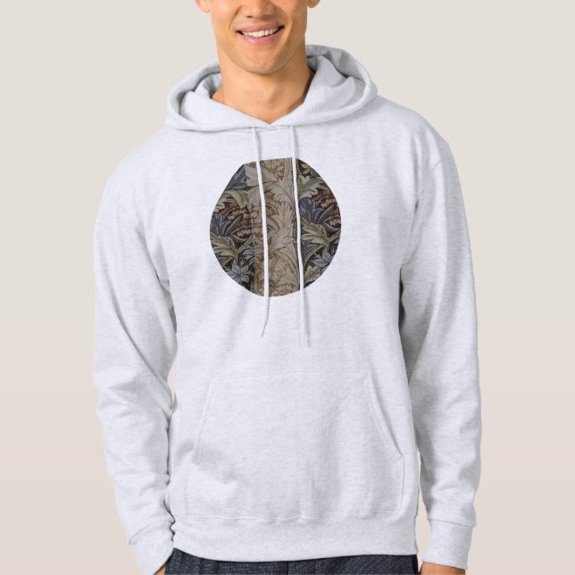 William Morris Blåklocka Tapet Botanisk Klassiker Sweatshirt Med Luva (Framsida)