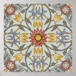 William Morris Blommig Cirkel Blommillustration Poster