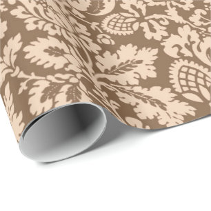 William Morris Blommig Damast, Taupe Tan och Beige Presentpapper