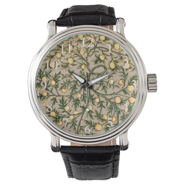 William Morris Blommig Frukt Trädgård Blomma Klass Armbandsur (Framsida)