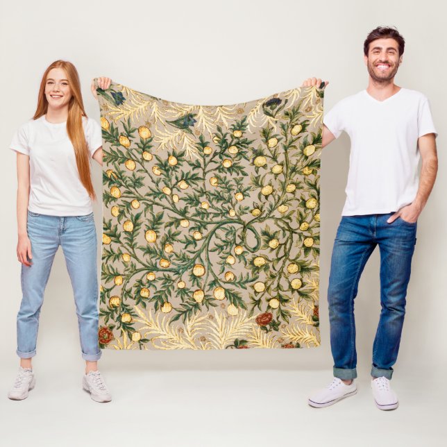 William Morris Blommig Frukt Trädgård Blomma Klass Fleecefilt (På plats)
