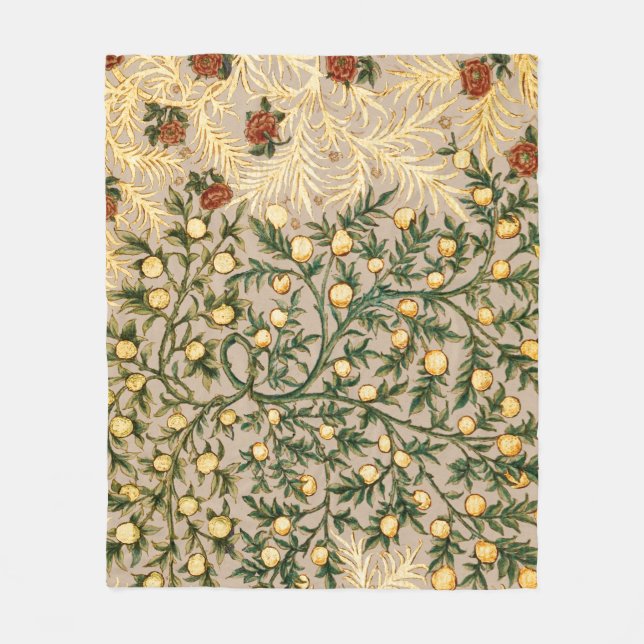 William Morris Blommig Frukt Trädgård Blomma Klass Fleecefilt (Framsidan)