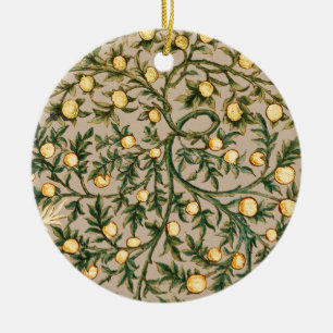 William Morris Blommig Frukt Trädgård Blomma Klass Julgransprydnad Keramik