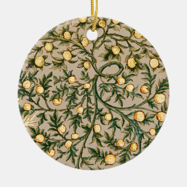 William Morris Blommig Frukt Trädgård Blomma Klass Julgransprydnad Keramik (Framsidan)